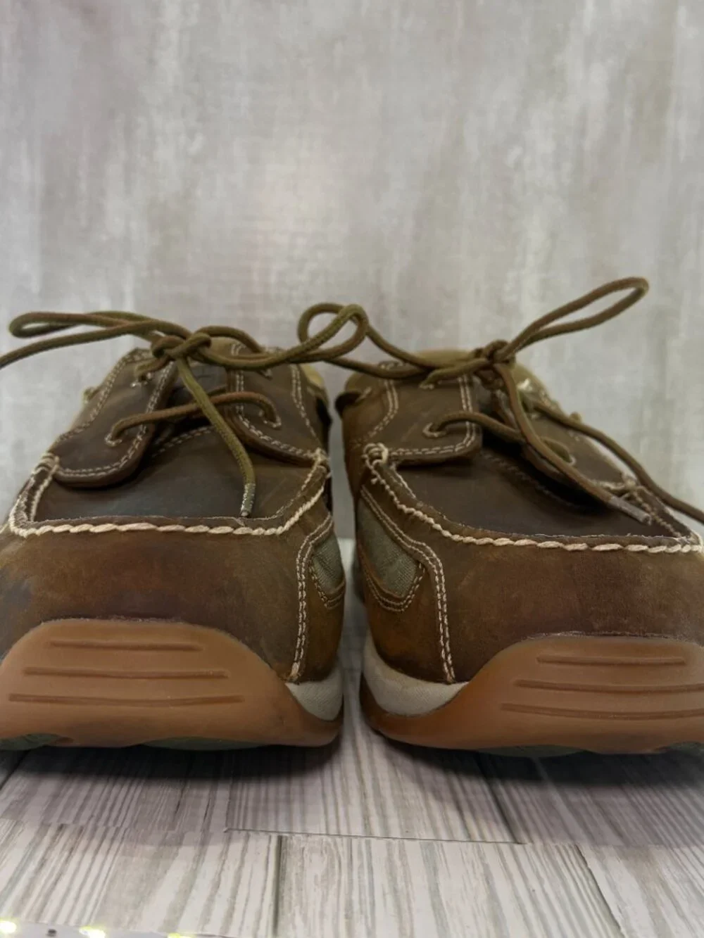 Irish Setter 3819 Boat Shoes Men's 14 Brown Leather Slip Resistant Casual Oxford